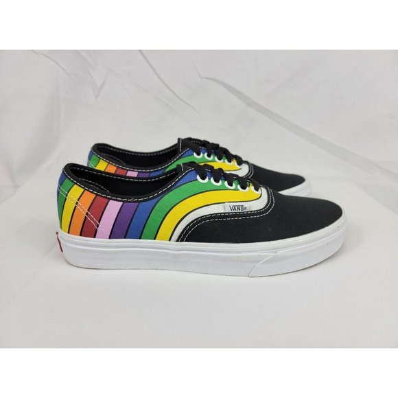 Vans Shoes - Vans Authentic Striped Shoes Sneakers Size Womens 8.5 Youth 7Y Black 500714